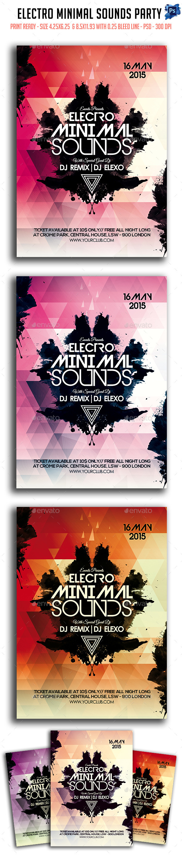 GraphicRiver Electro Minimal Sounds Party Flyer 11636967 GraphicRiver Electro Minimal Sounds Party Flyer 11636967