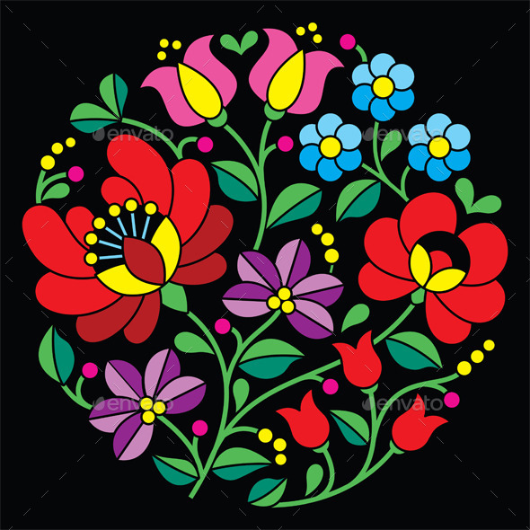 GraphicRiver Kalocsai embroidery Hungarian round floral folk 11637808 GraphicRiver Kalocsai embroidery Hungarian round floral folk 11637808