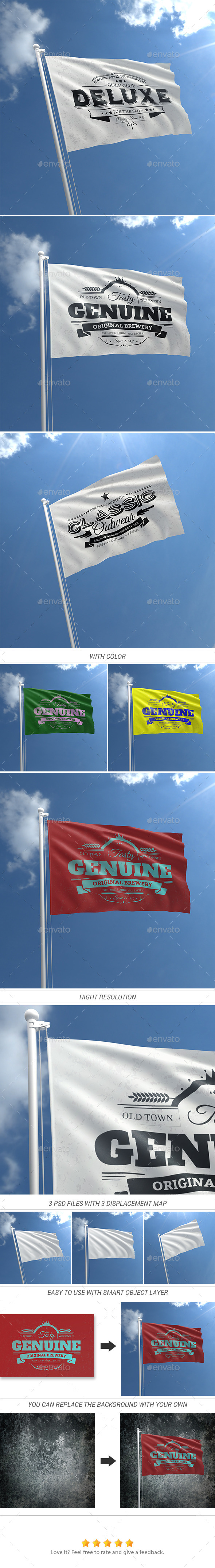 GraphicRiver Realistic Flag Mock-Ups 11594872 GraphicRiver Realistic Flag Mock-Ups 11594872
