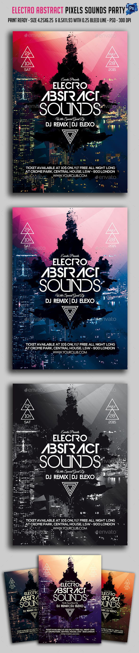 GraphicRiver Electro Abstract Sounds Party Flyer 11643130 GraphicRiver Electro Abstract Sounds Party Flyer 11643130