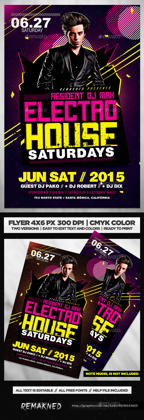 GraphicRiver Electro House DJ Saturdays Flyer Template PSD 11582591 GraphicRiver Electro House DJ Saturdays Flyer Template PSD 11582591