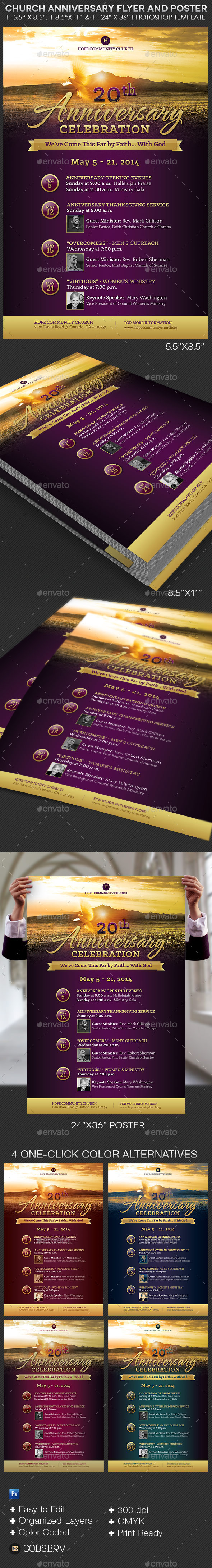 Church Anniversary Flyer and Poster Template