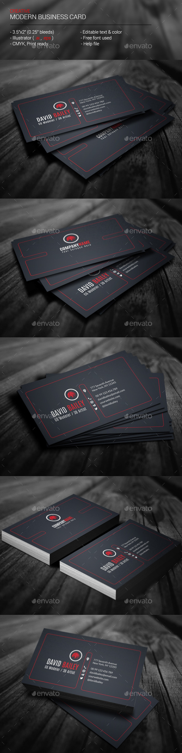 GraphicRiver Creative Modern Business Card 11645459 GraphicRiver Creative Modern Business Card 11645459