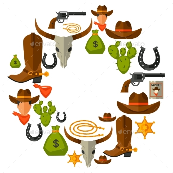 GraphicRiver Wild West Background with Cowboy Objects 11646062 GraphicRiver Wild West Background with Cowboy Objects 11646062