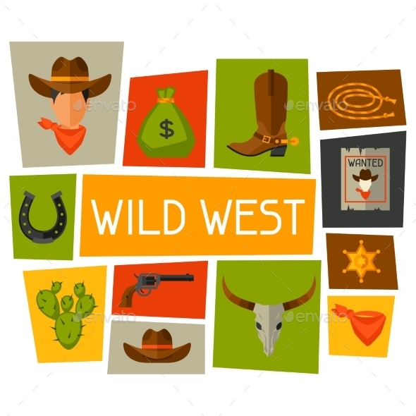 GraphicRiver Wild West Background with Cowboy Objects 11646063 GraphicRiver Wild West Background with Cowboy Objects 11646063
