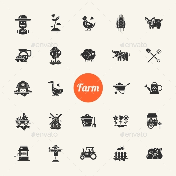 GraphicRiver Set of Farm Agriculture Flat Design Icons 11647593 GraphicRiver Set of Farm Agriculture Flat Design Icons 11647593