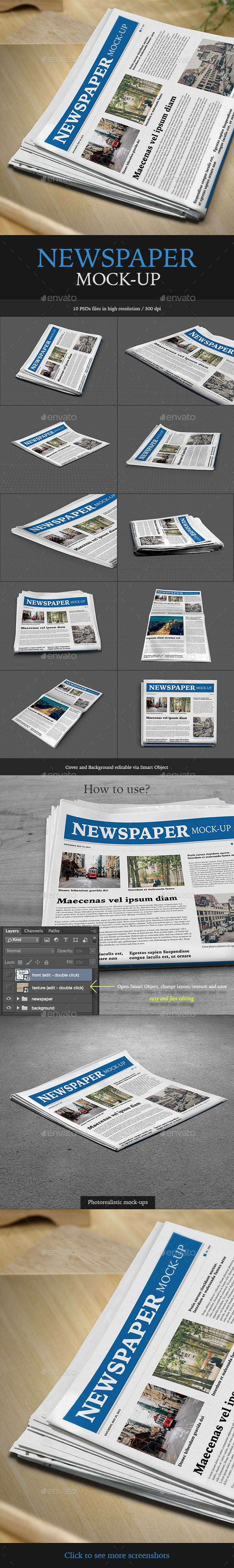 GraphicRiver Newspaper Mock-up 11650840 GraphicRiver Newspaper Mock-up 11650840