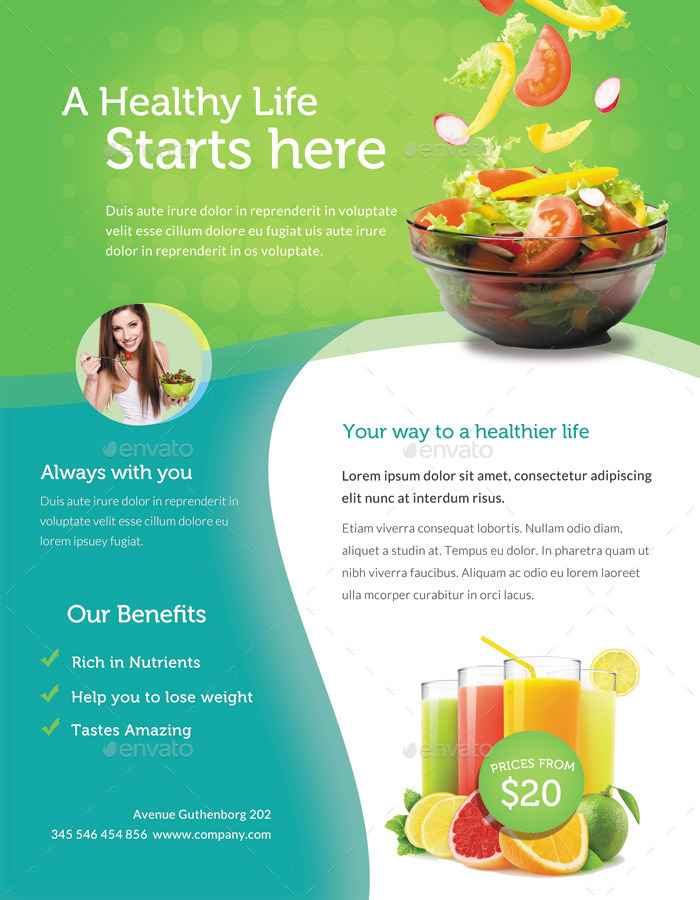 Healthy Life / Diet Flyers by ingridk GraphicRiver