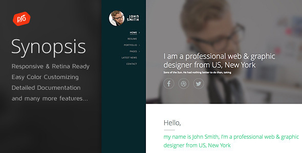 Synopsis - Resume/CV and Portfolio Template