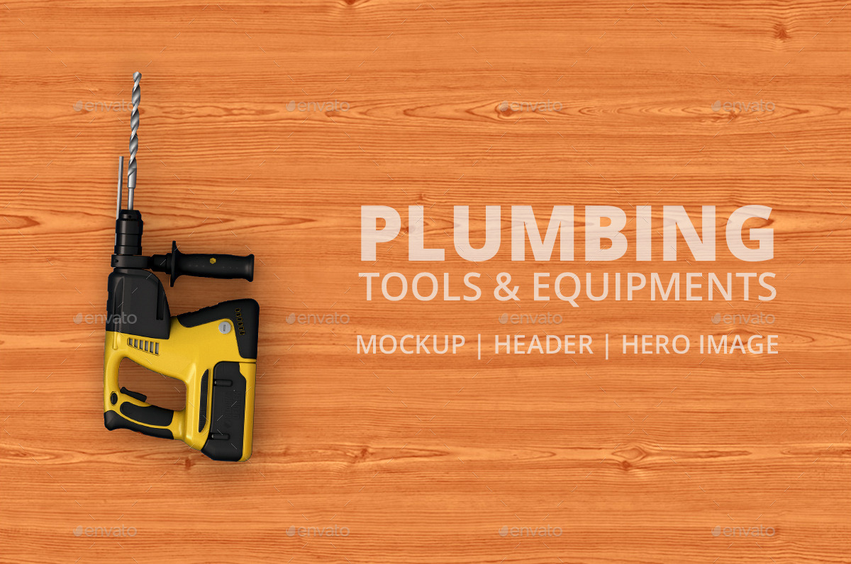 Download Plumbing Tools & Equipment's Mockup | Hero Image | GraphicRiver