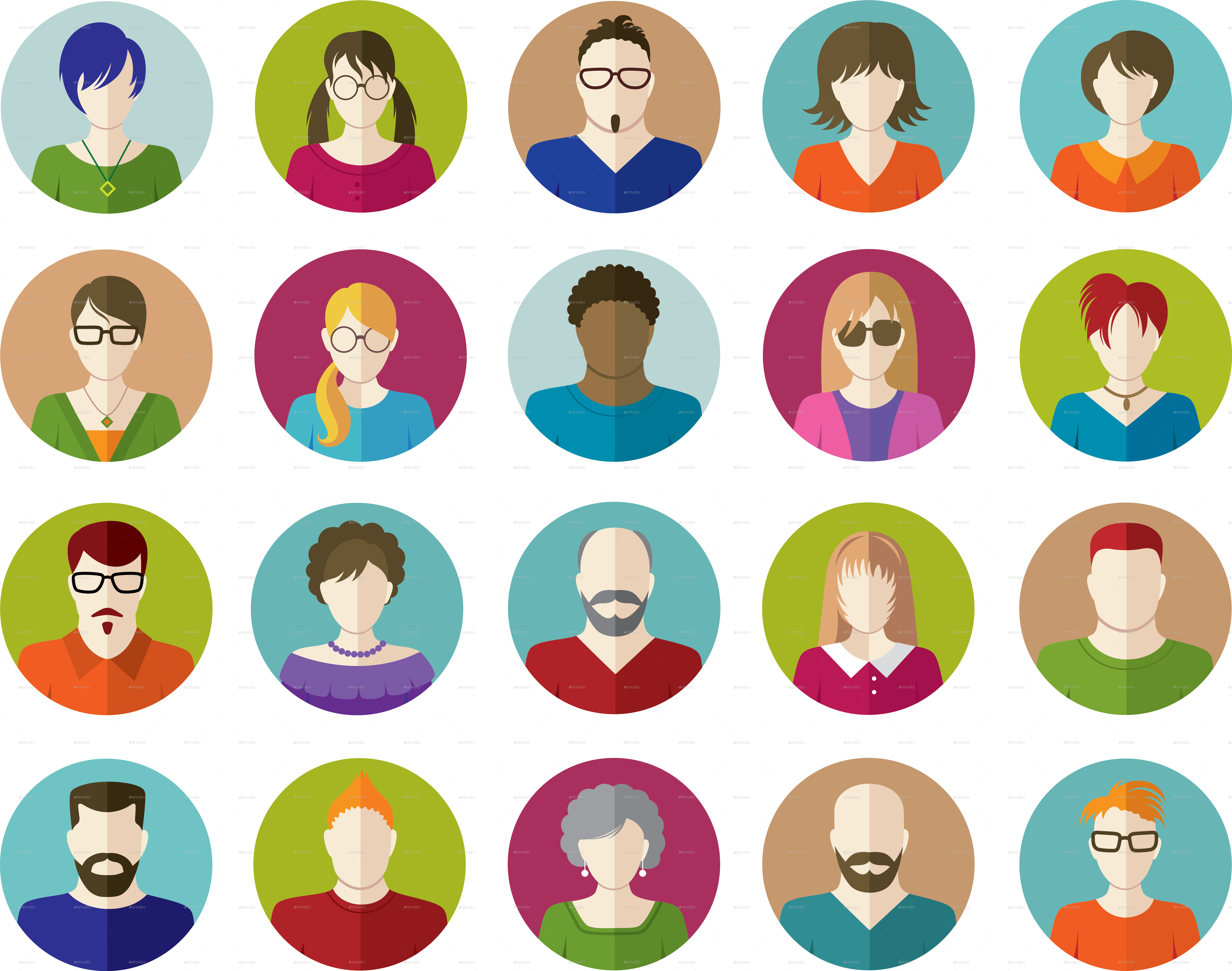 Set of People Flat  Icons  by vectorgirl GraphicRiver