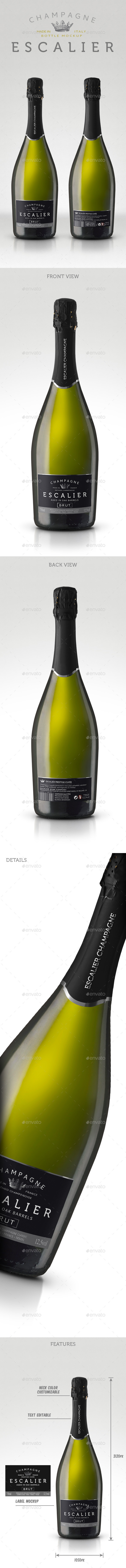 Champagne Gran Cuvée Bottle Mockup