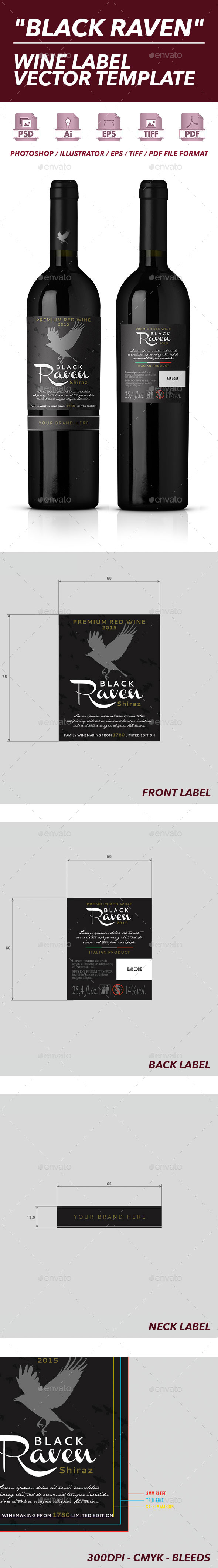 Red Wine Label Vector Template