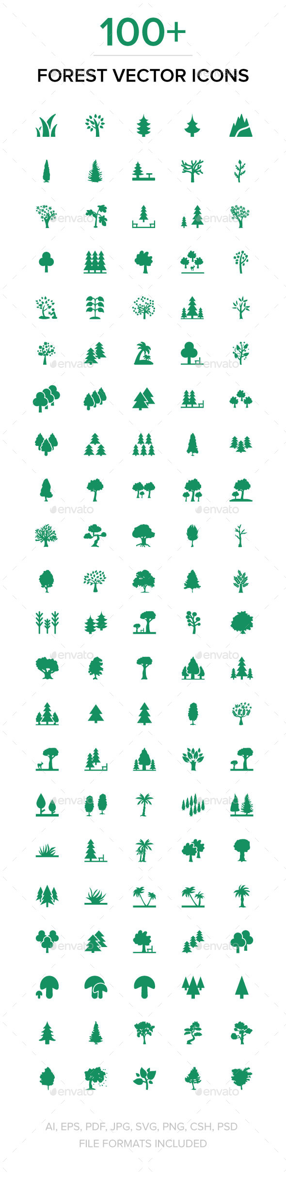 GraphicRiver 100& Forest Vector Icons 11712915 GraphicRiver 100& Forest Vector Icons 11712915