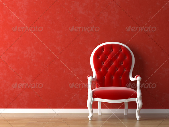 red and white interior design