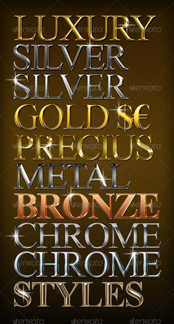 10 Luxury Metal Styles - Text Effects Styles