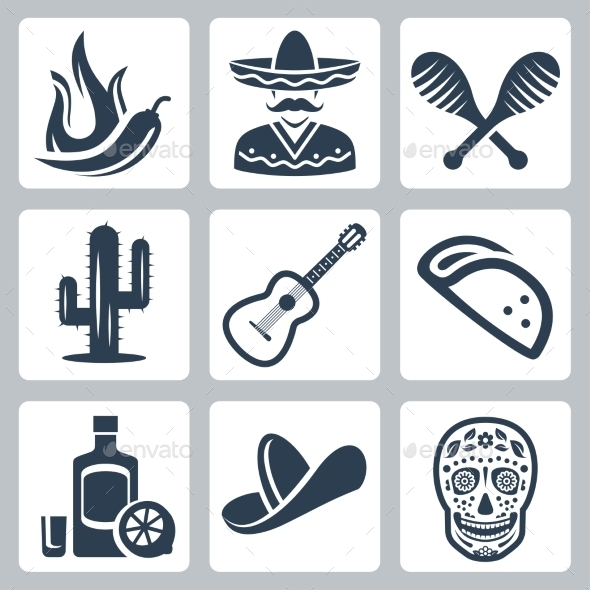 GraphicRiver Mexico Related Vector Icon Set 11725469 GraphicRiver Mexico Related Vector Icon Set 11725469