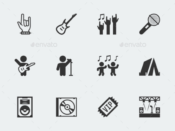 GraphicRiver Rock Festival Concert Vector Icon Set 11725530 GraphicRiver Rock Festival Concert Vector Icon Set 11725530