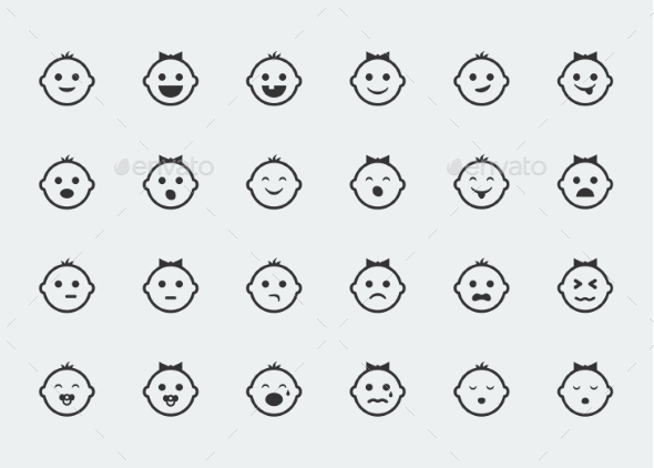 GraphicRiver Smiley Icons Vector Set Of Varied Baby Faces 11725638 GraphicRiver Smiley Icons Vector Set Of Varied Baby Faces 11725638
