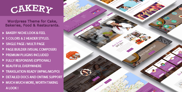 Cakery - Cake WordPress Theme