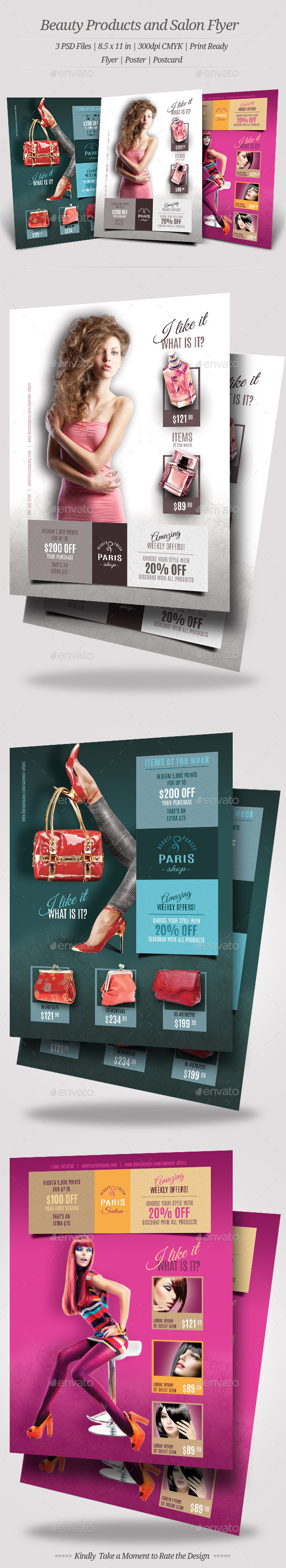 Beauty Products and Salon Flyers