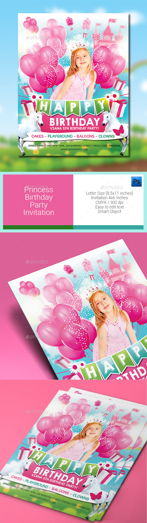 Princess Birthday Party Invitation
