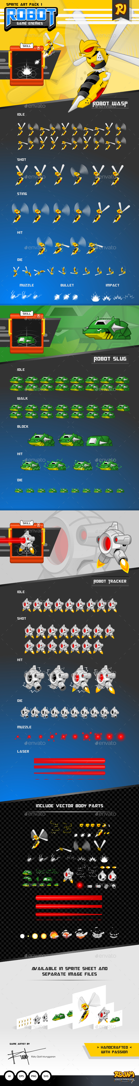 GraphicRiver Robot Game Enemies Sprite Art Pack 1 11759753 GraphicRiver Robot Game Enemies Sprite Art Pack 1 11759753