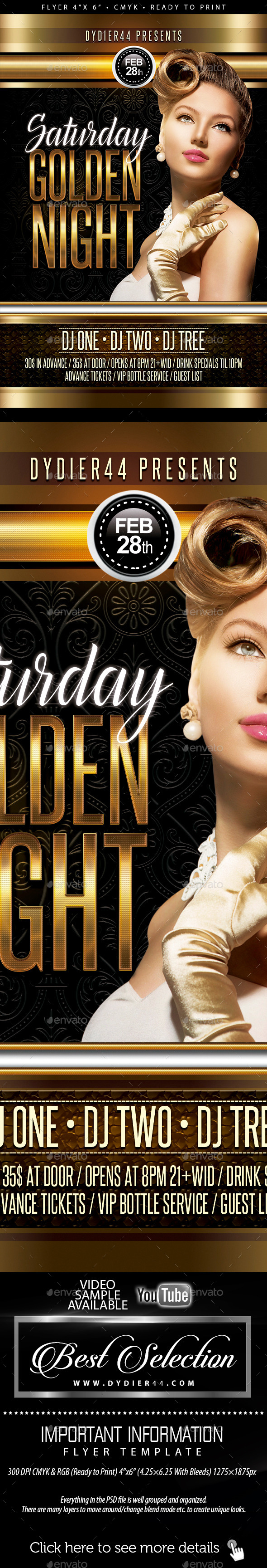 GraphicRiver Saturday Golden Nights Flyer Template 4x6 11760621 GraphicRiver Saturday Golden Nights Flyer Template 4x6 11760621