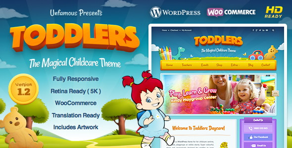 Toddlers - Child Care & Playgroup WordPress Theme - WooCommerce eCommerce