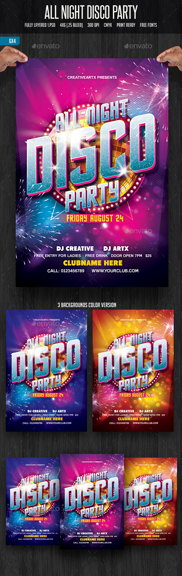 GraphicRiver All Night Disco Party 11761119 GraphicRiver All Night Disco Party 11761119