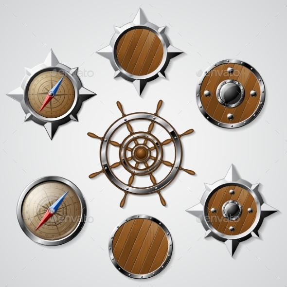 GraphicRiver Set Of Steel And Wooden Nautical Elements 11763402 GraphicRiver Set Of Steel And Wooden Nautical Elements 11763402