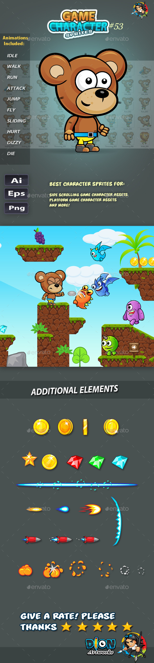 GraphicRiver Bear 2D Game Character Sprites 53 11765529 GraphicRiver Bear 2D Game Character Sprites 53 11765529