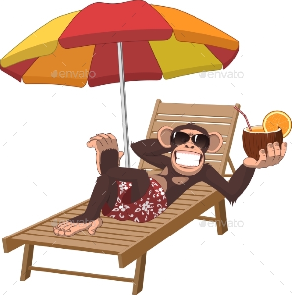 GraphicRiver Monkey With a Cocktail 11765989 GraphicRiver Monkey With a Cocktail 11765989