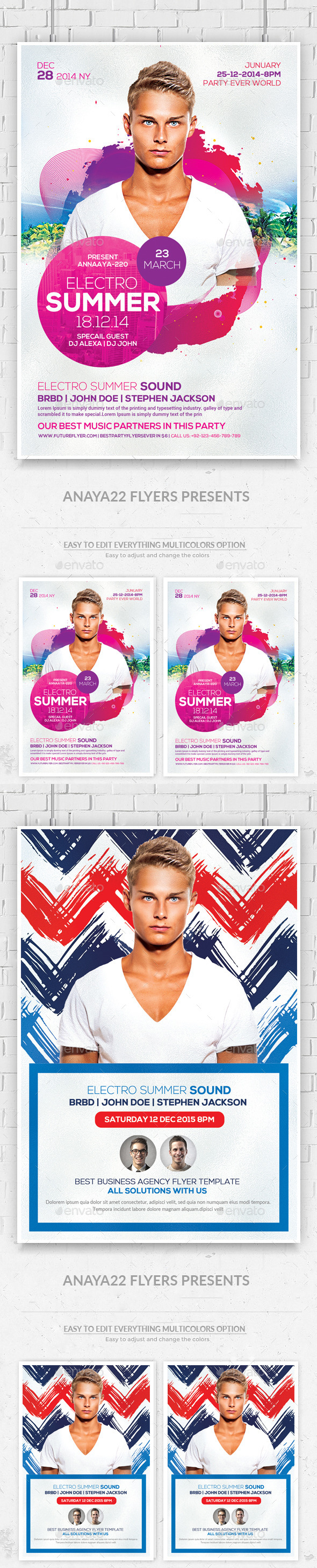 GraphicRiver Summer Electro DJ Flyers Bundle 11766074 GraphicRiver Summer Electro DJ Flyers Bundle 11766074