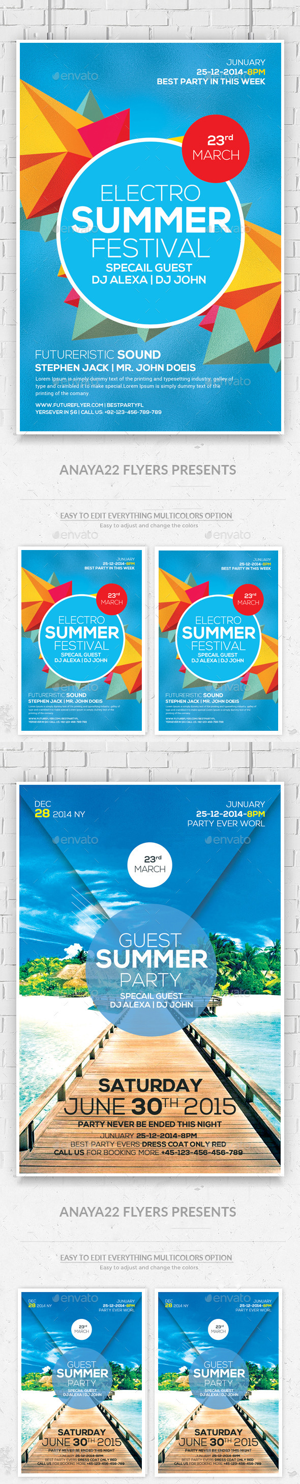 GraphicRiver Summer Sound Party Flyers Bundle 11766554 GraphicRiver Summer Sound Party Flyers Bundle 11766554