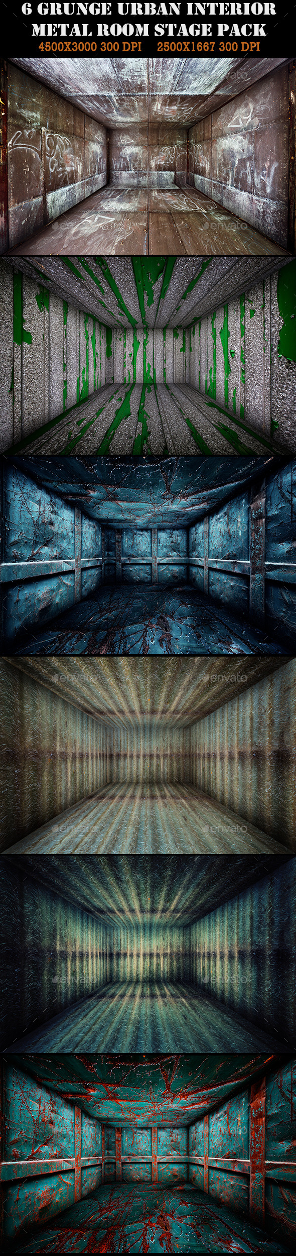 GraphicRiver 6 Grunge Urban Metal Room Interior Stage Pack 11766952 GraphicRiver 6 Grunge Urban Metal Room Interior Stage Pack 11766952