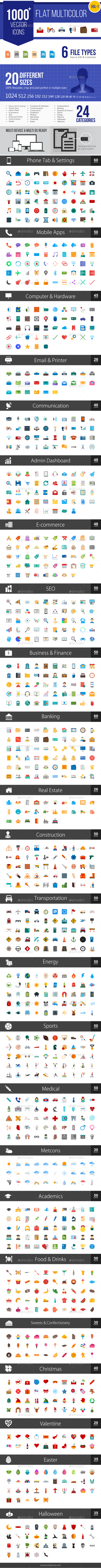 GraphicRiver 1000& Flat Multicolor Vector Icons 11766994 GraphicRiver 1000& Flat Multicolor Vector Icons 11766994