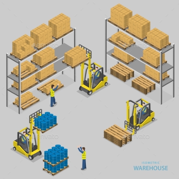 GraphicRiver Warehouse Loading Isometric Illustration 11769057 GraphicRiver Warehouse Loading Isometric Illustration 11769057