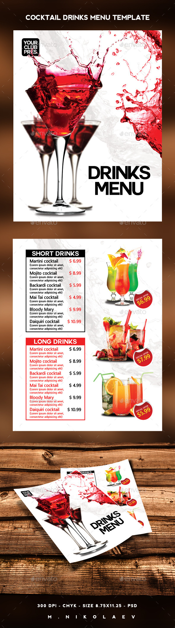 GraphicRiver Cocktail Drinks Menu 11769211 GraphicRiver Cocktail Drinks Menu 11769211