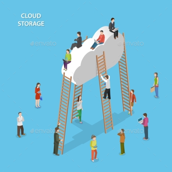 GraphicRiver Cloud Storage Isometric Vector Concept 11769690 GraphicRiver Cloud Storage Isometric Vector Concept 11769690