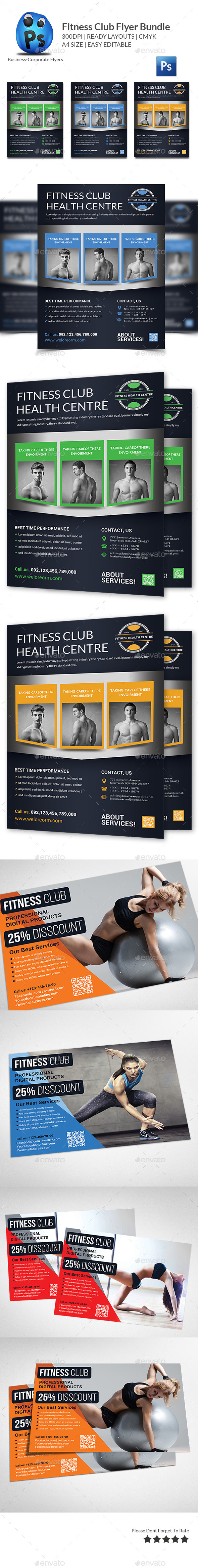 GraphicRiver Health Sports Fitness Flyer Bundle 11769932 GraphicRiver Health Sports Fitness Flyer Bundle 11769932