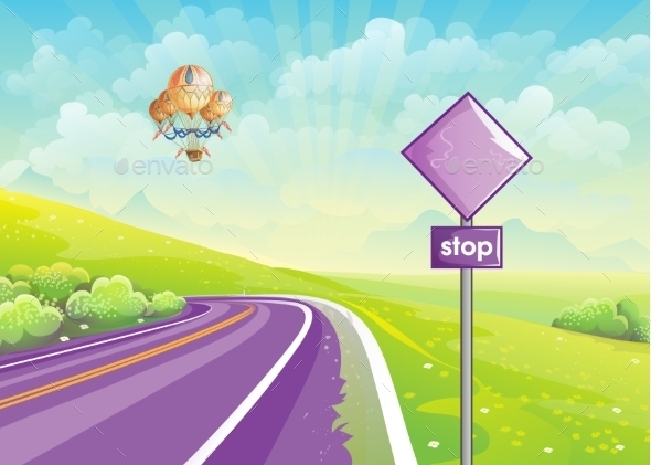 GraphicRiver Summer Illustration with Highway 11770206 GraphicRiver Summer Illustration with Highway 11770206