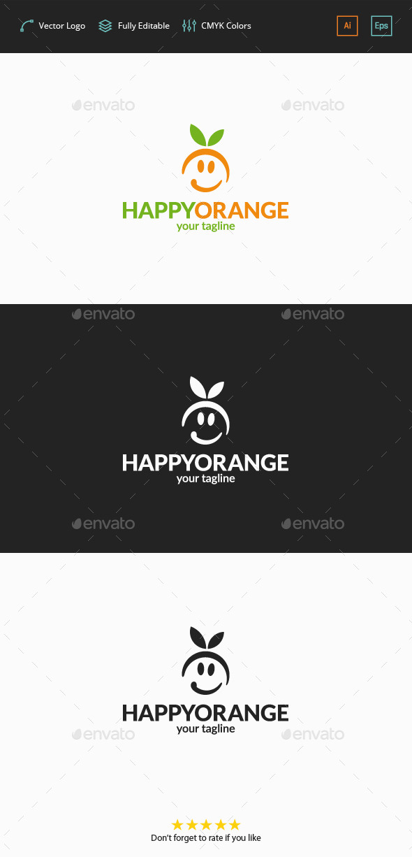 GraphicRiver Happy Orange Logo 11770589 GraphicRiver Happy Orange Logo 11770589