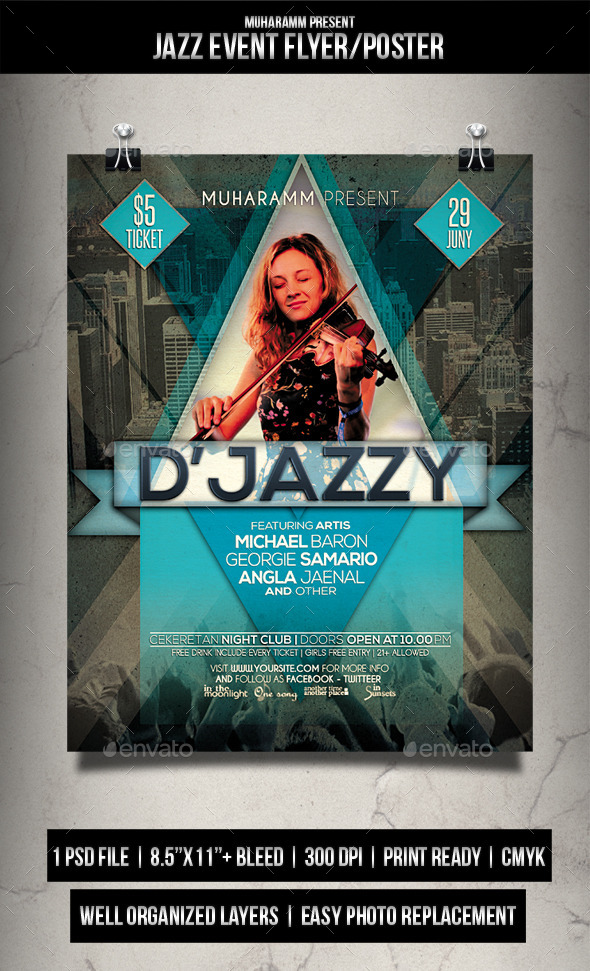 GraphicRiver Jazz Event Flyer Poster 11770901 GraphicRiver Jazz Event Flyer Poster 11770901