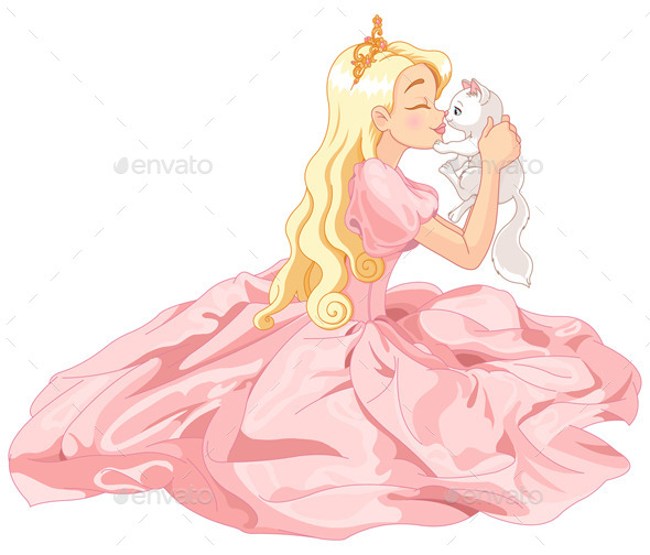 GraphicRiver Princess and Cat 11771878 GraphicRiver Princess and Cat 11771878