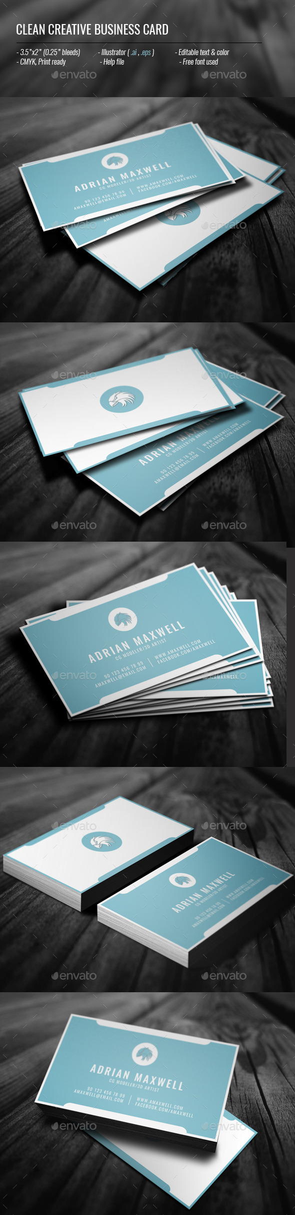 GraphicRiver Clean Creative Business Card 11773543 GraphicRiver Clean Creative Business Card 11773543