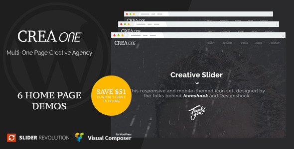 Creaone - Multi-One Page Creative Agency WP Theme