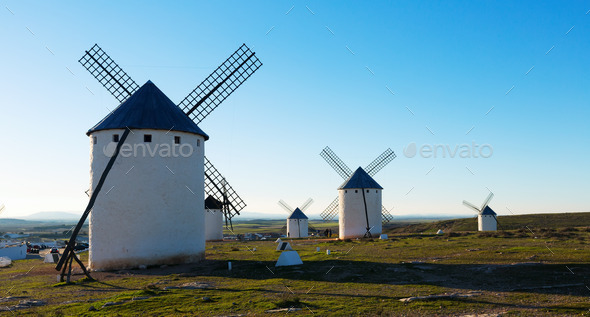 windmills in day time. La Mancha (Misc) Photo Download