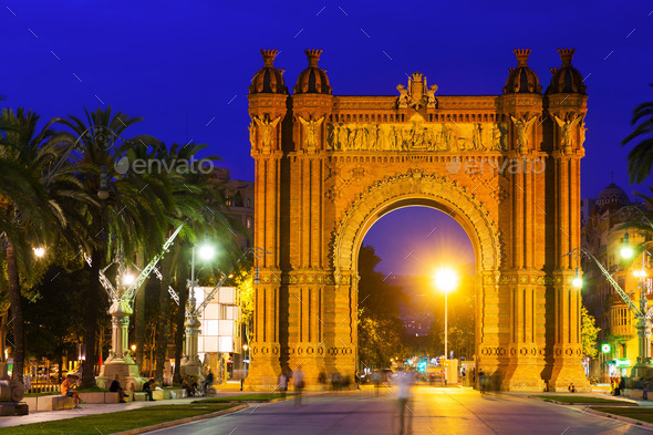 Arco de Triunfo in night (Misc) Photo Download