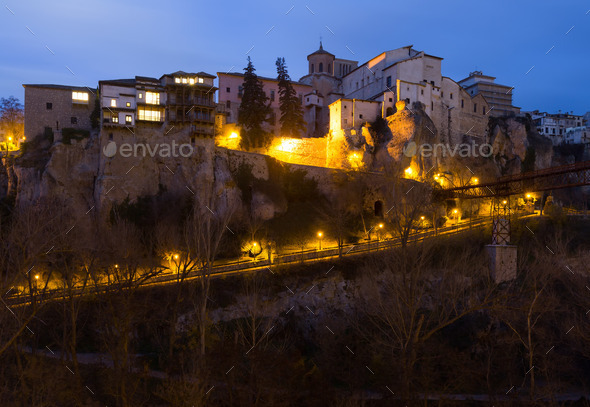 Hanging Houses of Cuenca in evening (Misc) Photo Download